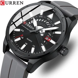 CURREN 8421 Men's Watch Luxury Men's Quartz Watch Breathable Leather Strap Waterproof Business Casual Sports Men's Watch