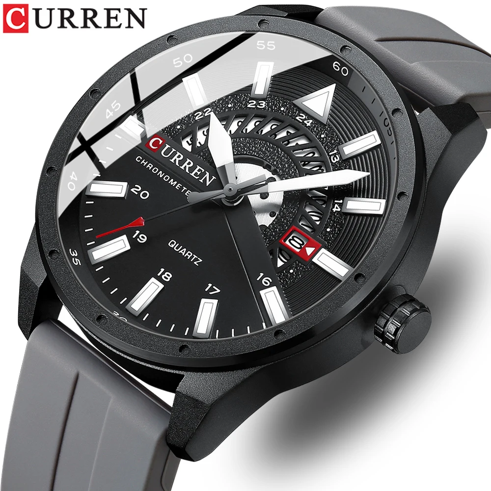 CURREN 8421 Men's Watch Luxury Men's Quartz Watch Breathable Leather Strap Waterproof Business Casual Sports Men's Watch