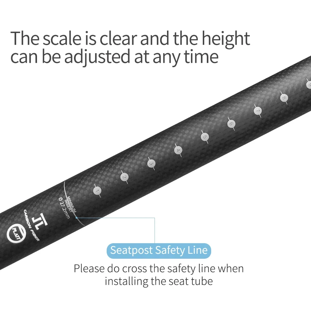 MTB carbon bike seatpost, 27.2 / 30.8/31.6mm x 350/400mm