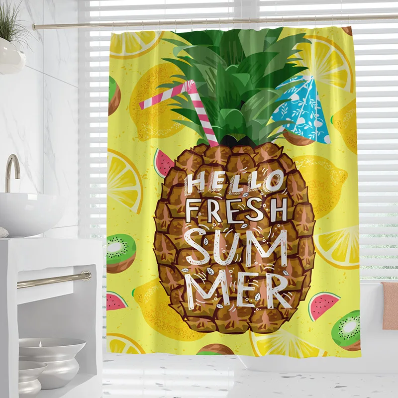 

VIKAMA ананас летняя водонепроницаемая занавеска для душа детская душевая комната стиль отпуска ванная комната для родителей и детей