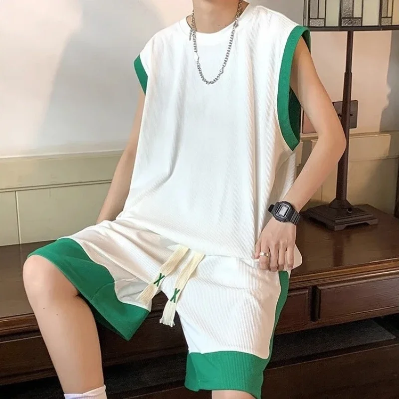 Uniforme de basquete masculino shorts conjunto ternos esportivos roupas 2025 tendência estética essencial roupas baratas masculino t camisa conjuntos curtos