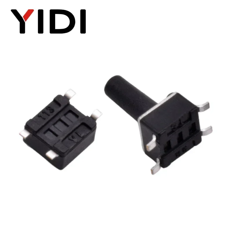 50 peças 4.5*4.5*4/5/6/7/8/9/10/12mm interruptor de botão tátil momentâneo liga/desliga 4 pinos smd smt microinterruptor conjunto eletrônico