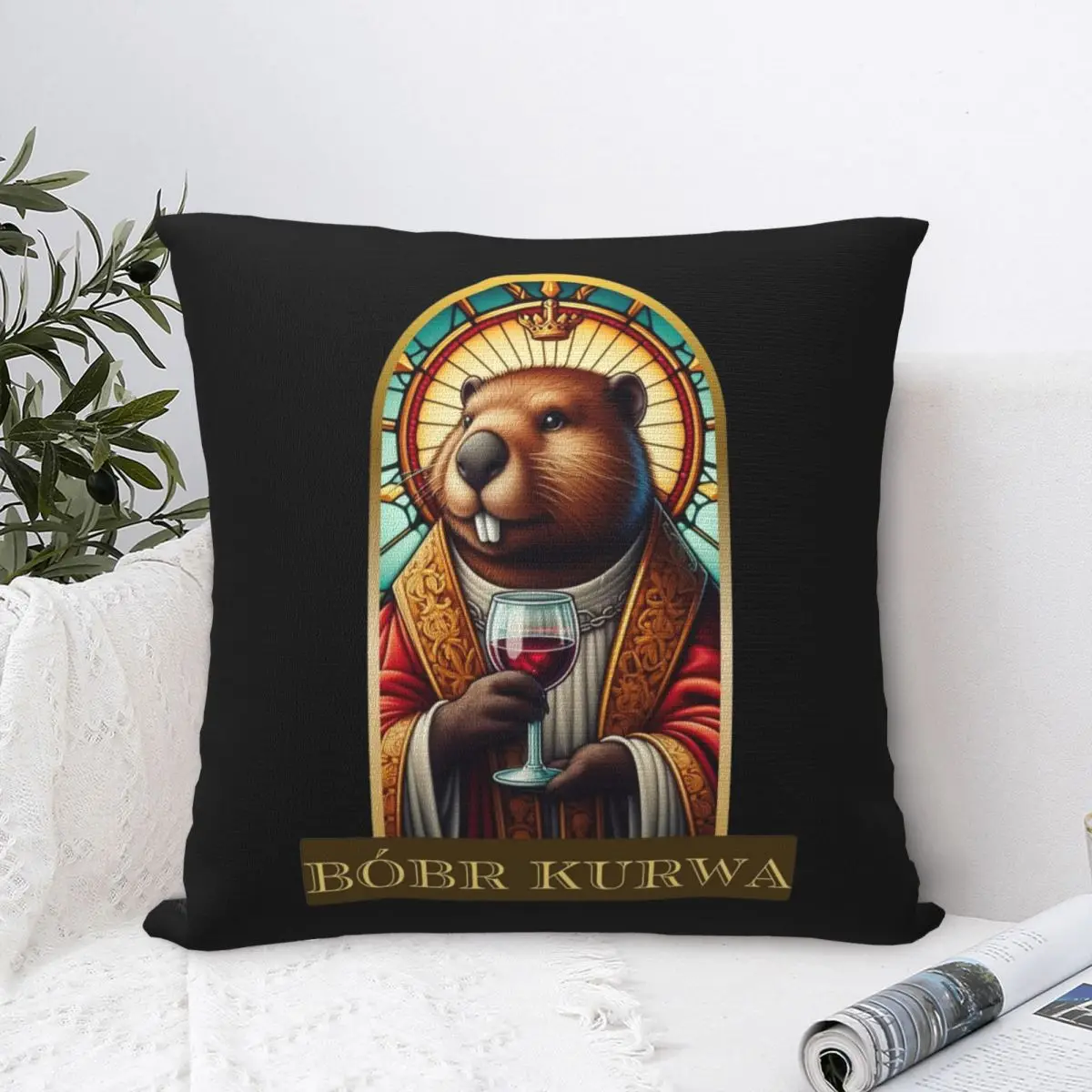 Saint Bobr Kurwa Pillowcase Polyester Cushion Cover Decorations Bober Throw Pillow Case Cover Home Zipper 45*45cm