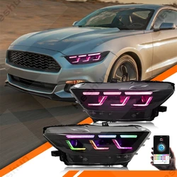 Head Light For Ford Mustang 2015-2017 Ford Mustang Shelby 2018-2022 GT500 Headlight Assembly LED Front Light HeadLamp Sequential