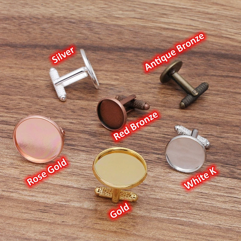 BoYuTe (20 Pieces/Lot) Threaded Rod French Cufflinks Blank Tray Base Cuff Links for Men Shirt Suit Wedding Business Accessories