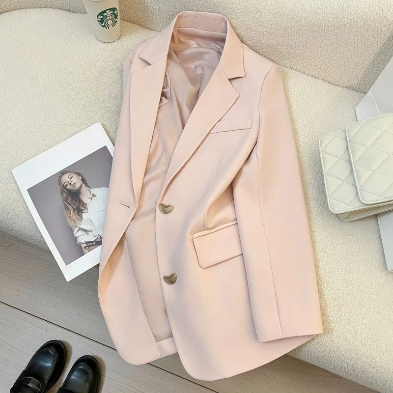 

2025 Spring Autumn Women Petite High End Blazer Fresh Artistic Solid Color Casual Elegance Goddess Style Small Suit Jacket