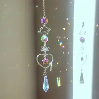 1 Pc Galaxy Star Moon Crystal Wind Chime Pendant for Home Decor Outdoor Garden Suncatcher Holiday Party Supplies 2