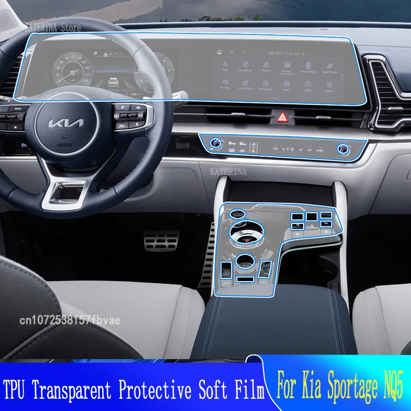 For Kia Sportage NQ5 2022-2023 Car GPS Navigation Protective  LCDTPU Screen Protector Anti-scratch Film Fitting