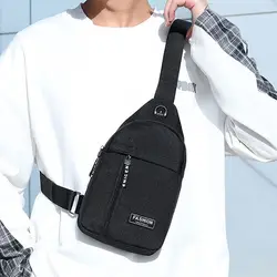 Men Multipurpose Anti-theft Outdoor Chest Pack with Earphone Hole Crossbody Bag Shoulder Sling Bag