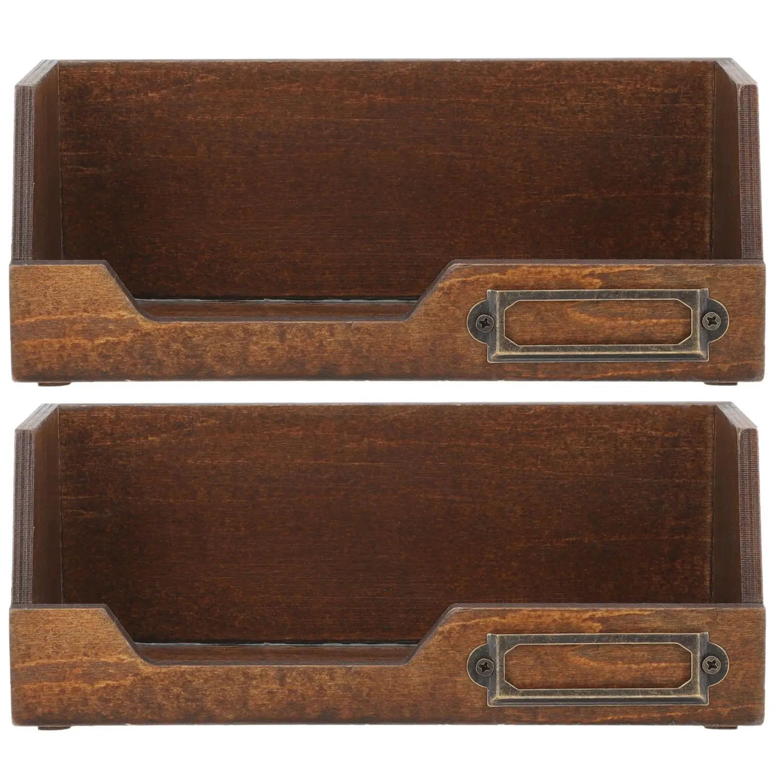 

2 Pcs Tape Glue Storage Box Desk Organizer Wooden Container Stapler Dispenser Hidden