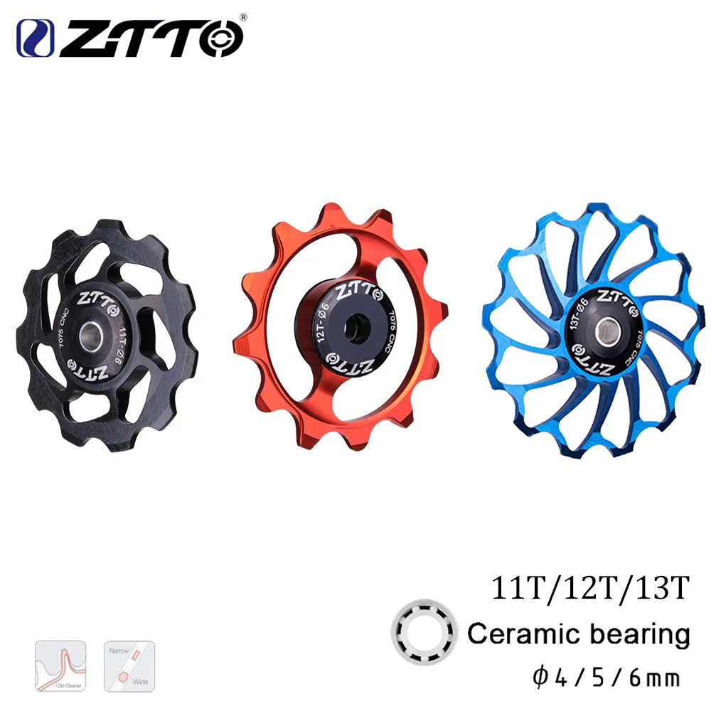 Image of ZTTO 11/12/13T Fahrrad Schaltwerk Jockey Rad Keramik Lager Pulley 4/5/6mm CNC Rennrad Guide Roller Idler MTB Teile