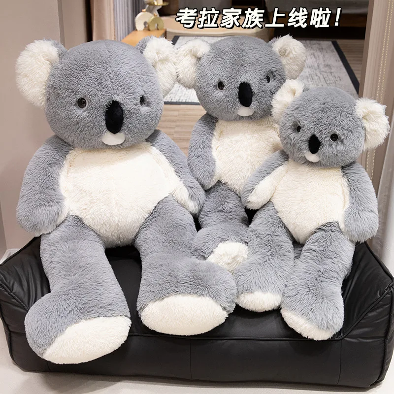 80-100cm Cute Round Eyed Koala Plush Doll Kawaii Sleeping Koala Stuffed Animals Plushies Toys Cute Soft Kids Toys Girls Gifts