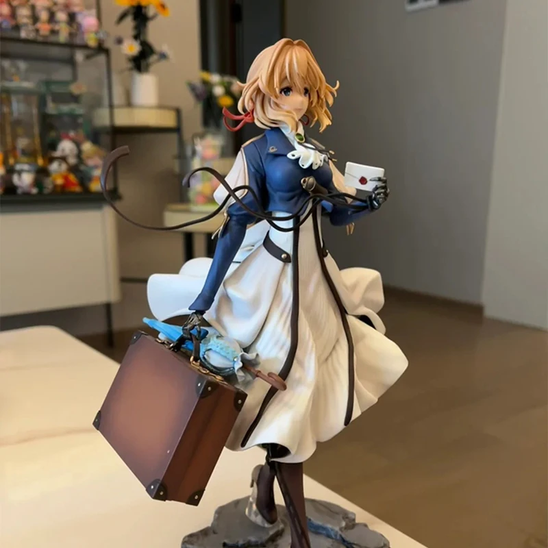 New 25cm Violet Evergarden Handmade Violet Eternal Garden Anime Girl Statue Model Tabletop Decoration Collectibles