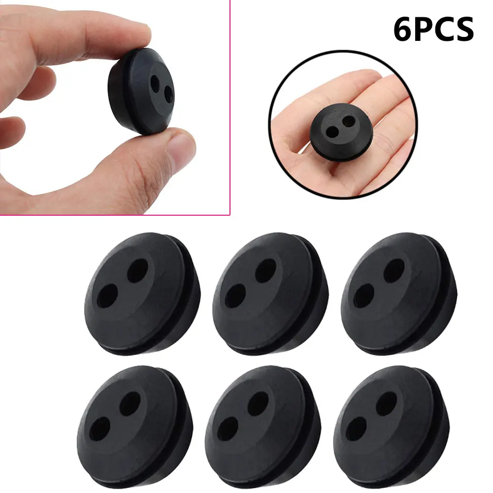 6 Pcs Grass Trimmer  Rubber Grommet  2 Holes  Fuel Tank  Seal Grommet  Fuel Tank Grommet Fuel Pipe Hose Gasket