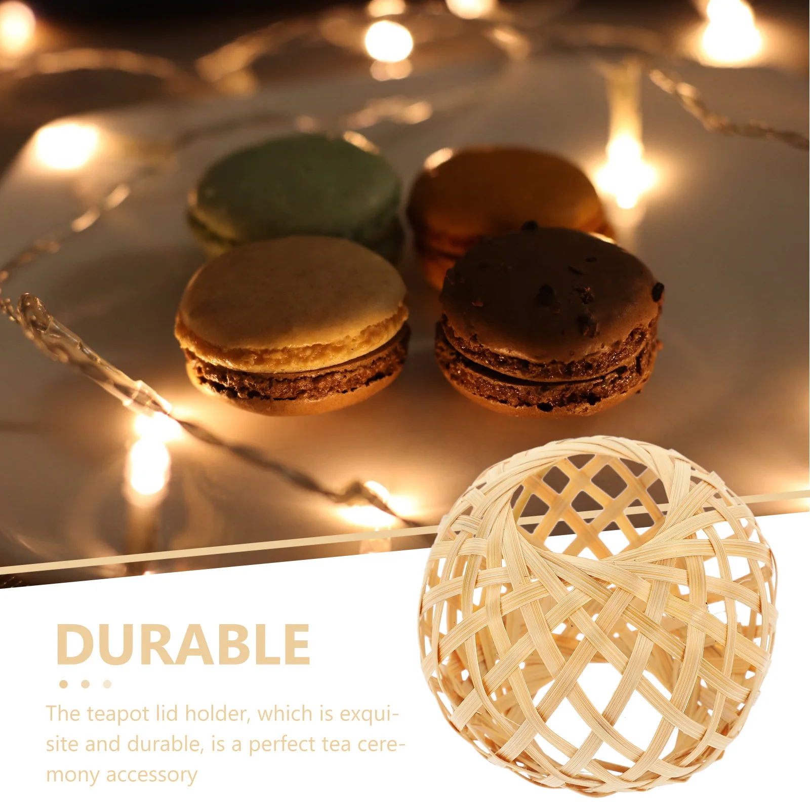 

Бамбуковый держатель для крышки чайника, изысканный полый дизайн для чайной церемонии, декоративная подставка для чайной чаши, многофункциональная крышка для чашки