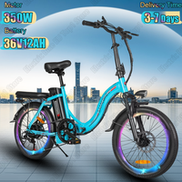 E-bike CY20 350W Motor 36V12AH Removable Battery Retro Electric Bike Folding Adult 20-inch Tire Road Mountain Electric Bicycle