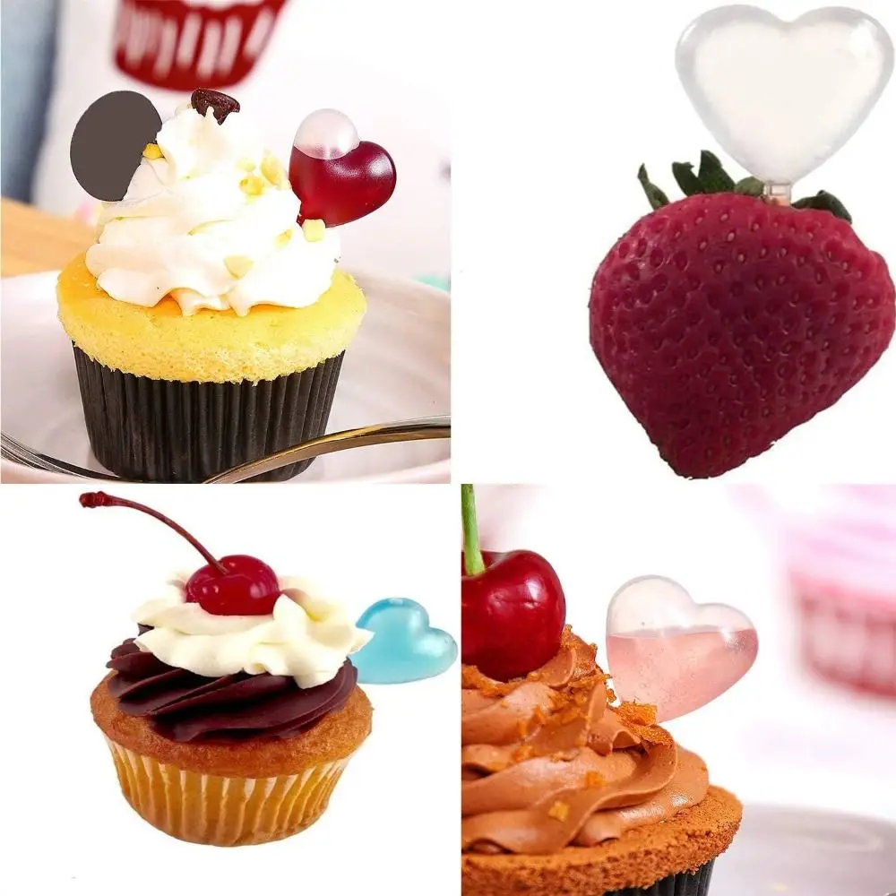 50pcs Disposable Heart Shape Transparent Liquid Dropper 4ml Liquid Transfer Pipettes Liquid Injector Cupcake, Chocolate