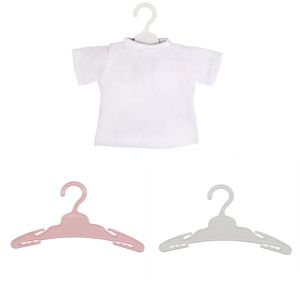 

5pcs/lot White Pink Hangers for 43CM Baby New Born Dolls & 18 Inches American Doll Clothes for Our Generation Toys Accessories