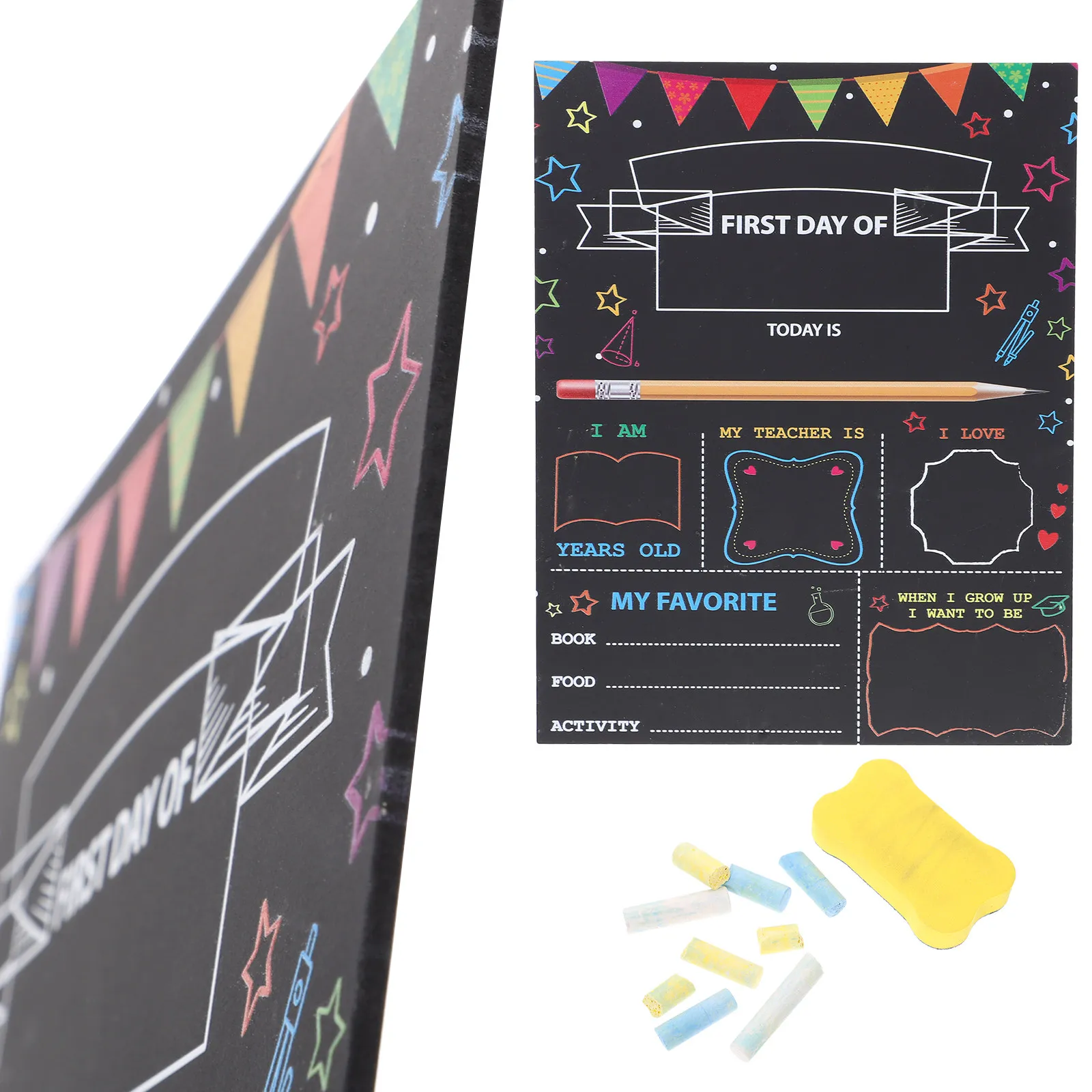 1Set Student Chalkboard Wall Hanging Premium Wooden School Board for Back to School Decor First Day of Preschool Sign
