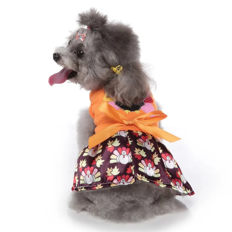 Dog Birthday Dresses Puppy Skirt with Ribbon Bow for Small Medium Dogs Girl Cats Helloween Carnival Holiday Costume Skirt Shirt