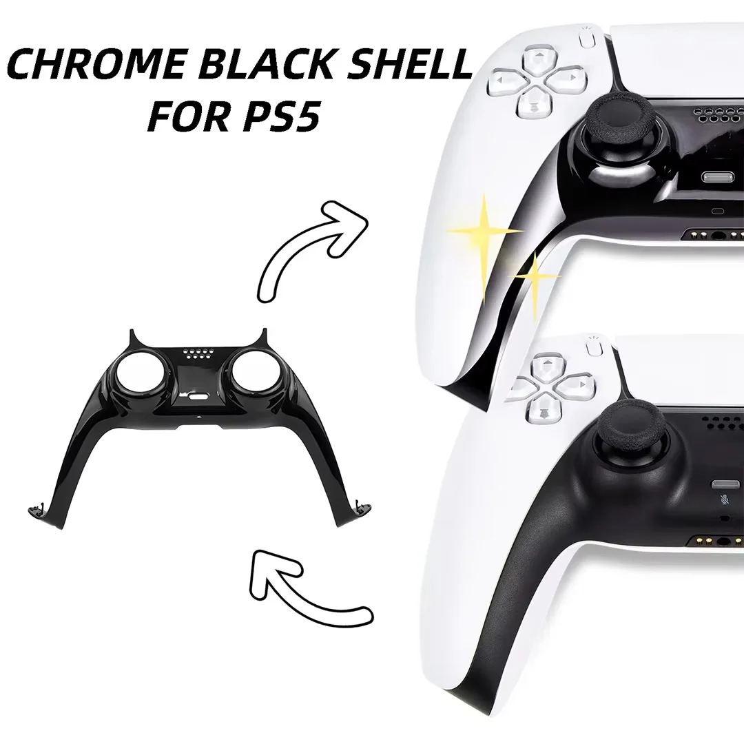 5PCS Black Glossy Surface Decorative Strip For PS5 Game Handle Shell Protective Replacement Shell For PS5 Accessories