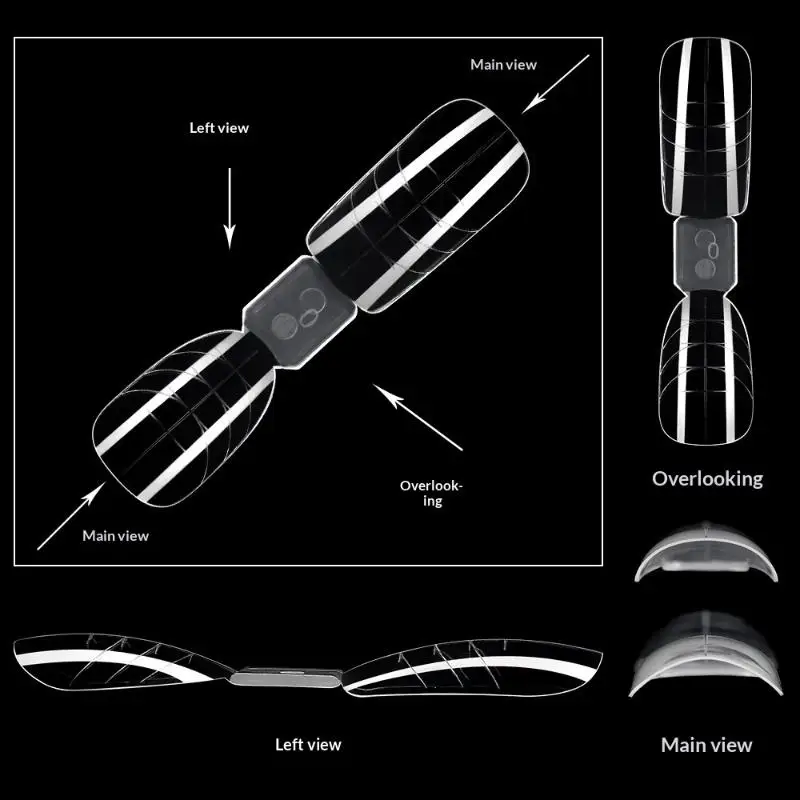 150 Uds. Moldes de uñas franceses de doble forma 2 en 1 con escala cubierta completa de doble punta extensión de uñas molde de Gel de construcción formas de uñas arte de uñas