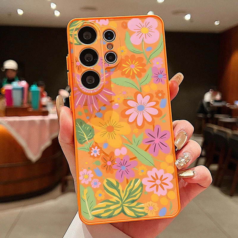 Colorful Flowers Pattern Magnetic Case For Samsung Galaxy S26 S25 Ultra Edge S24 S23 FE A17 A56 A37 A16 A55 A36 A55 Phone Cover