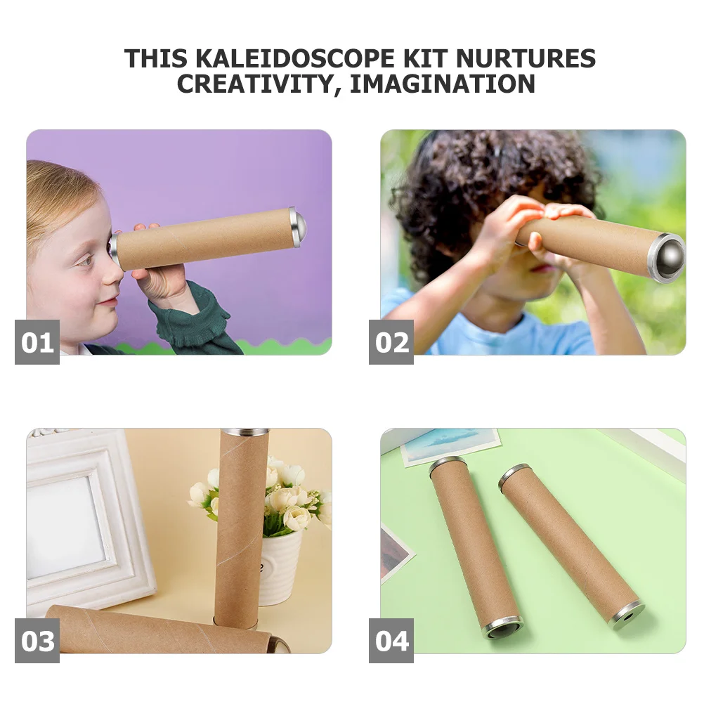 2 szt. Kalejdoskop dla dzieci DIY, edukacyjny kalejdoskop papierowy, upominki na przyjęcie urodzinowe, zestaw do wypełniania skarpetek.