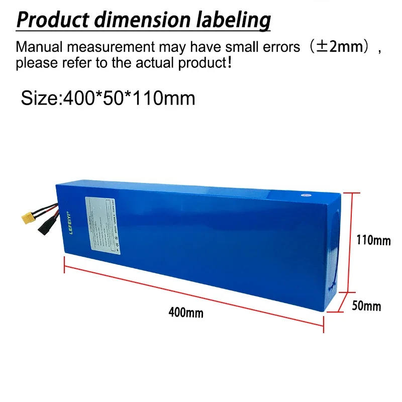 48V Lithium ion Rechargeable Battery Pack 12.8Ah 13S4P Built-in High-power Balanced BMS 0-800W  Battery