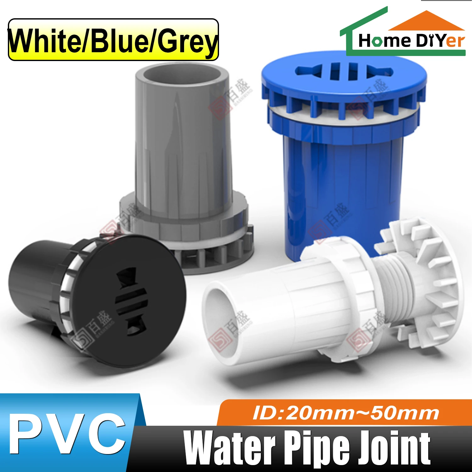 

1pc PVC White/Blue/Grey 20/25/32/40/50mm Aquarium Water Tank Fish Tank Connectors Drain Pipe Fittings Drainage Joints