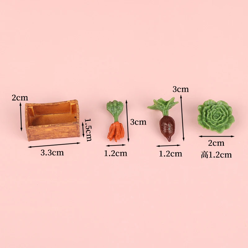Xm1set Accessori per la casa delle bambole Giochi di imitazione Giocattoli 1/12Dollhouse Mini simulato di verdure con cestino Decorazione della cucina della casa delle bambole