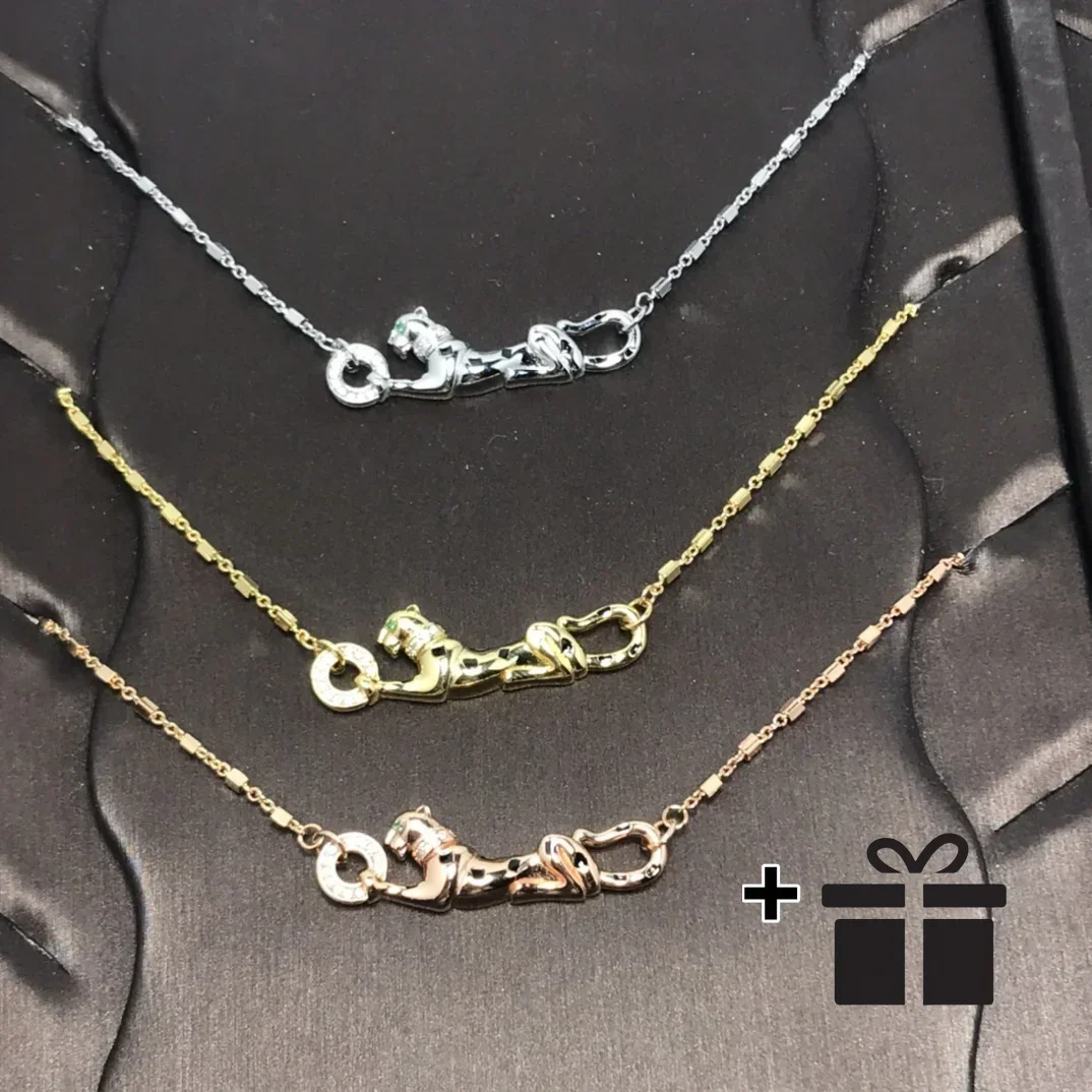 

2025 Высокое качество, новинка 2025, серебро 925 пробы, высококачественное и уникальное модное ожерелье с французским леопардом для женщин, роскошные ювелирные изделия в качестве пары