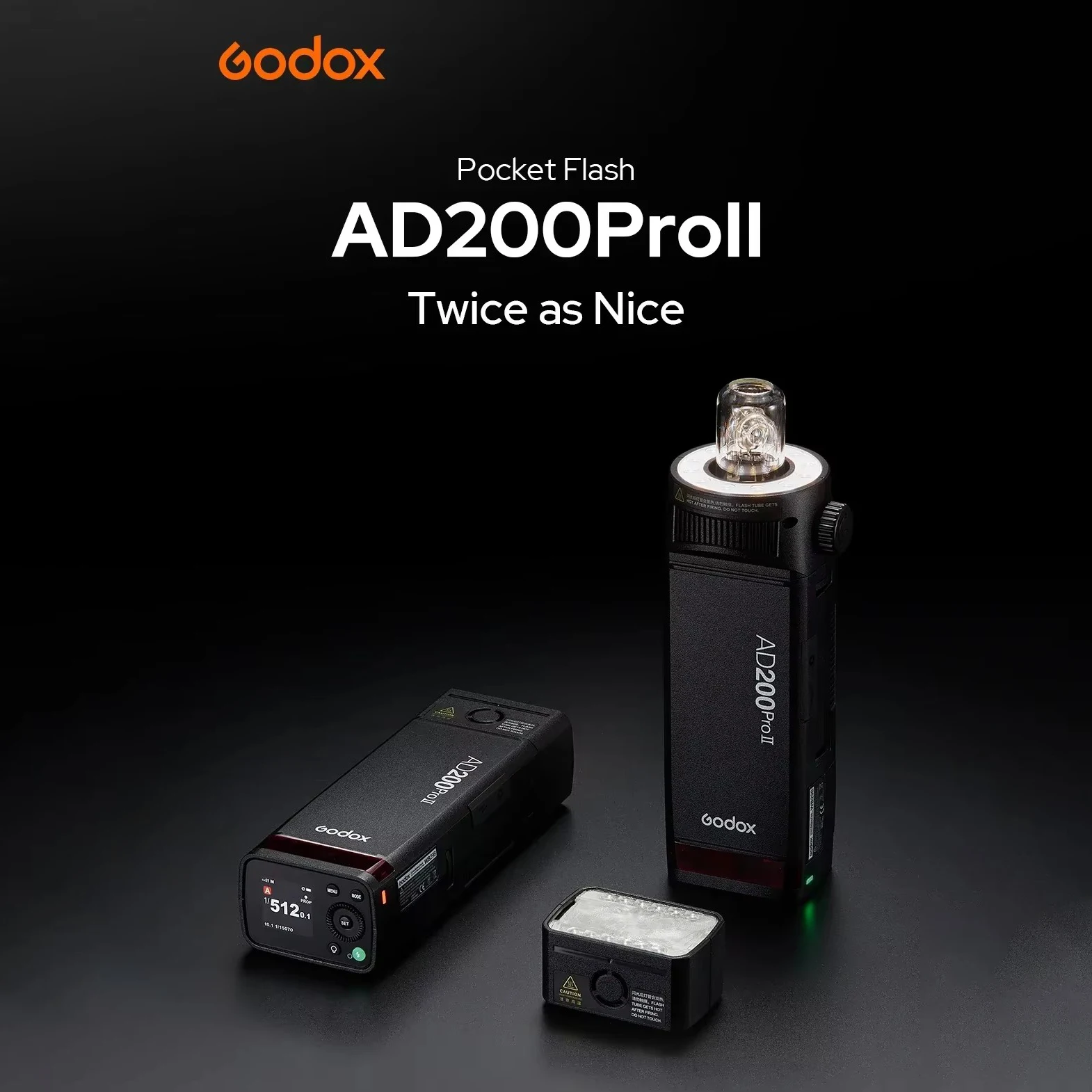 

Godox AD200 pro II Flash 200Ws 1/8000 HSS 2980mAh Battery with 2.4G Wireiess X System Bi-color Modeling Lamp Flash Speedlight