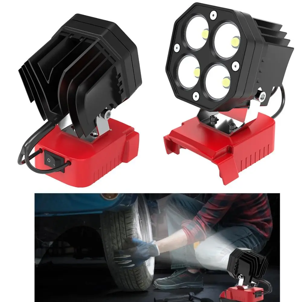 

Яркий портативный светодиодный рабочий фонарь мощностью 40 Вт, прочный водонепроницаемый рабочий фонарь, совместимый с M18, огнестойкий материал класса ABS-V0