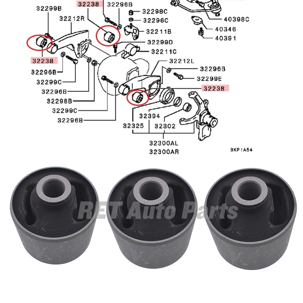 Front DIFF Mounting Insulator for Mitsubishi Pajero 2 MK2 V20 V30 V40 Nativa Montero Sport 1 L200 Triton K74T K76T MB430694