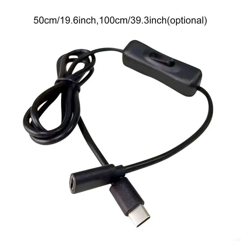 C1FE USB C Cable extensión masculino a femenino con interruptor encendido en línea para 4