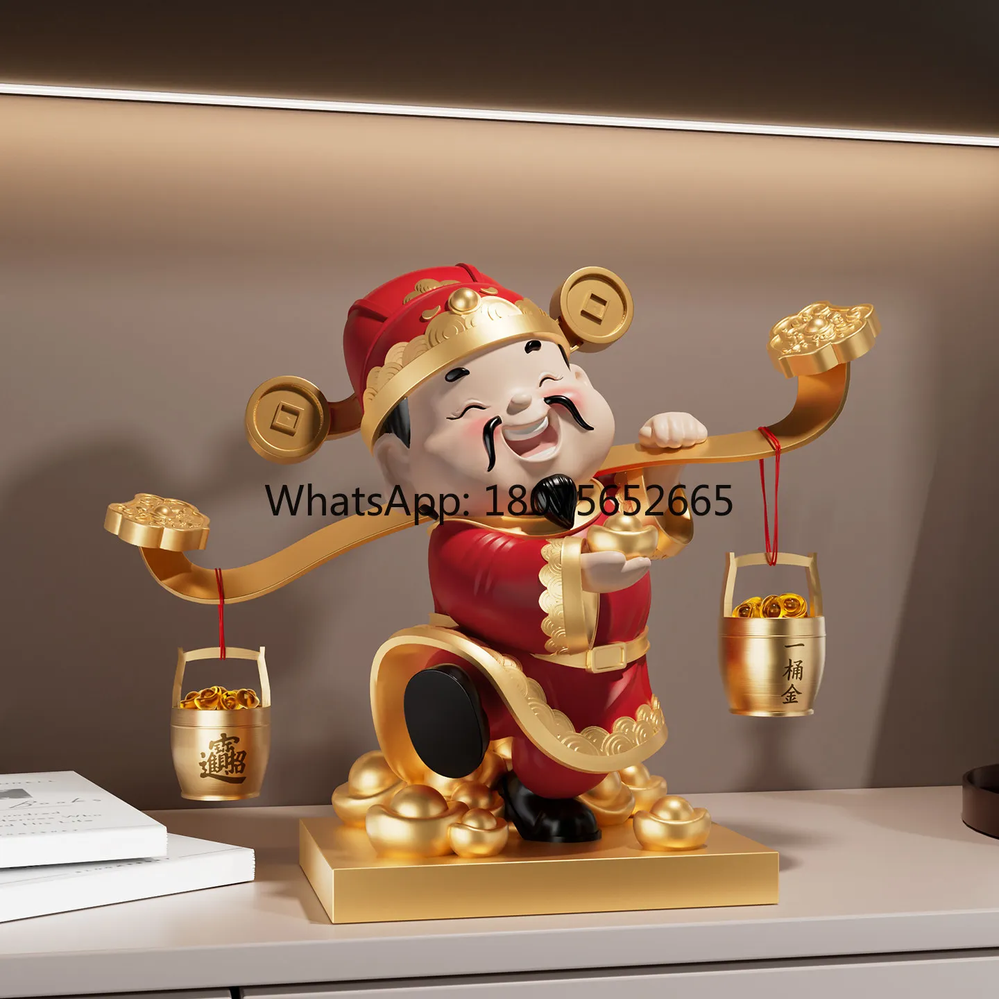 God of wealth ornament - perfect for grand opening, living room, entryway, tv cabinet decoration, housewarming gift