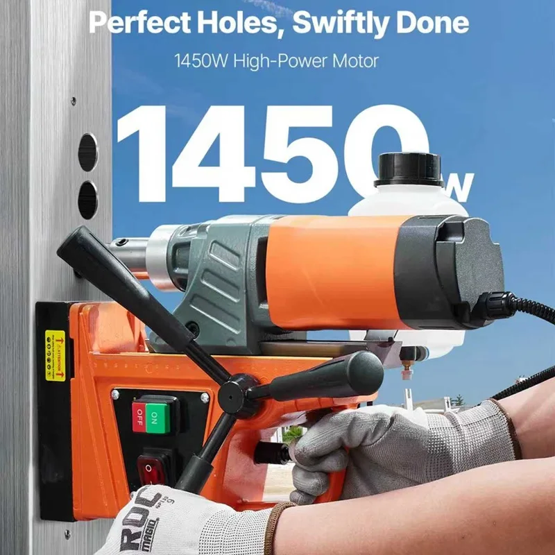 1450W Magnetic Drill With A Diameter Of 1.6 Inches And A Portable Electric Magnetic Drilling Machine With 11 Coring Drill Bits