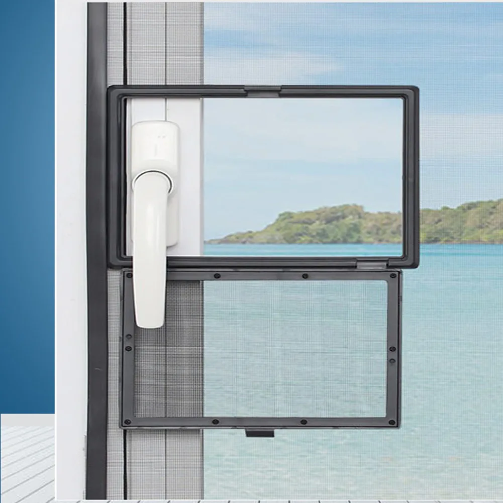 Magnetic Window Screen DIY Adjustable Mesh 8x6 Inch White Gray PVC Frame For Small Window Protection Home Garden