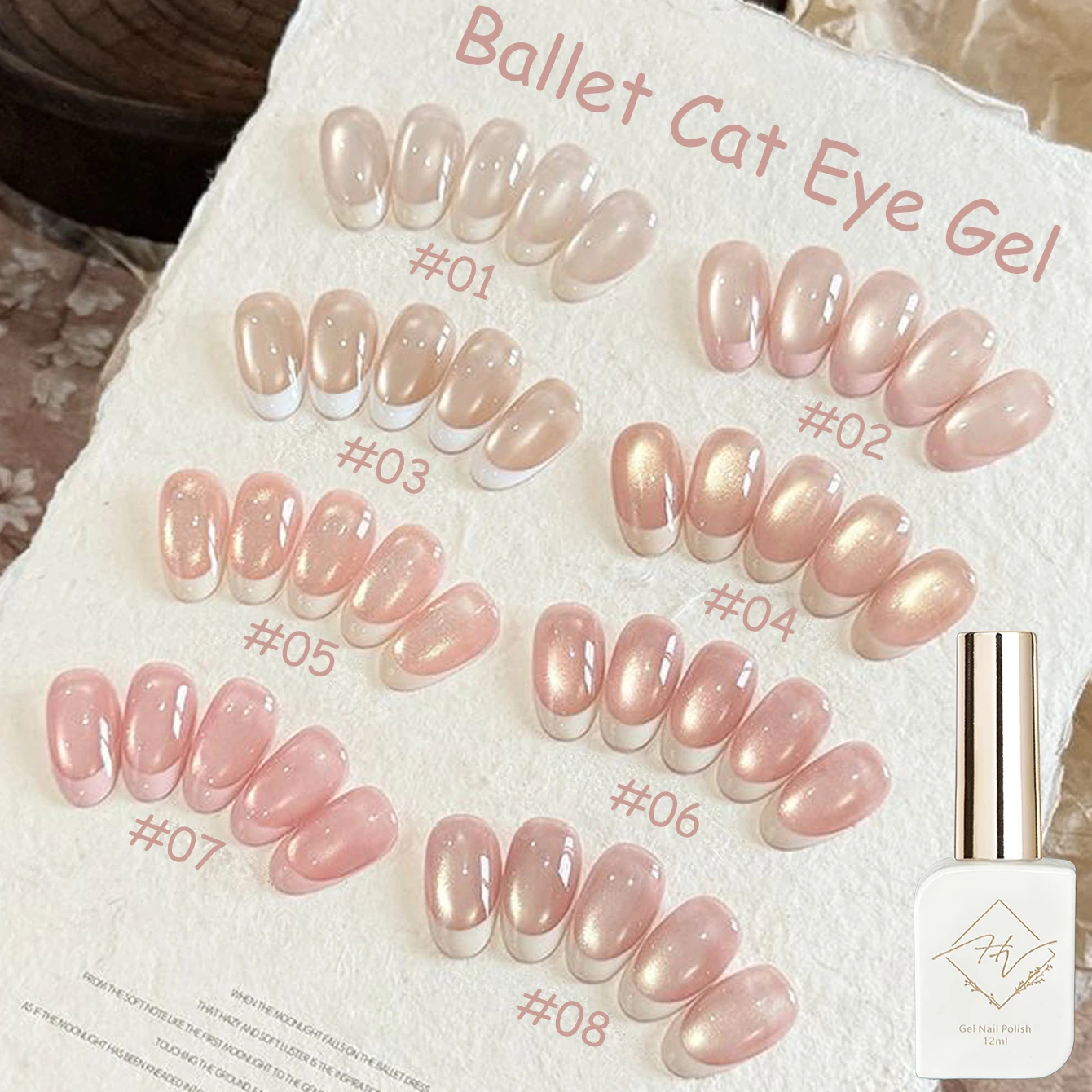 1 Uds ZH otoño Ballet ojo de gato esmalte de uñas de Gel rosa 2025 nuevo temperamento blanqueamiento suministros de uñas