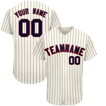 남성용 커스텀 야구 저지, 클래식 세로 줄무늬, 승화 프린트 야구 셔츠, 소프트볼 게임 연습 유니폼, 도매 