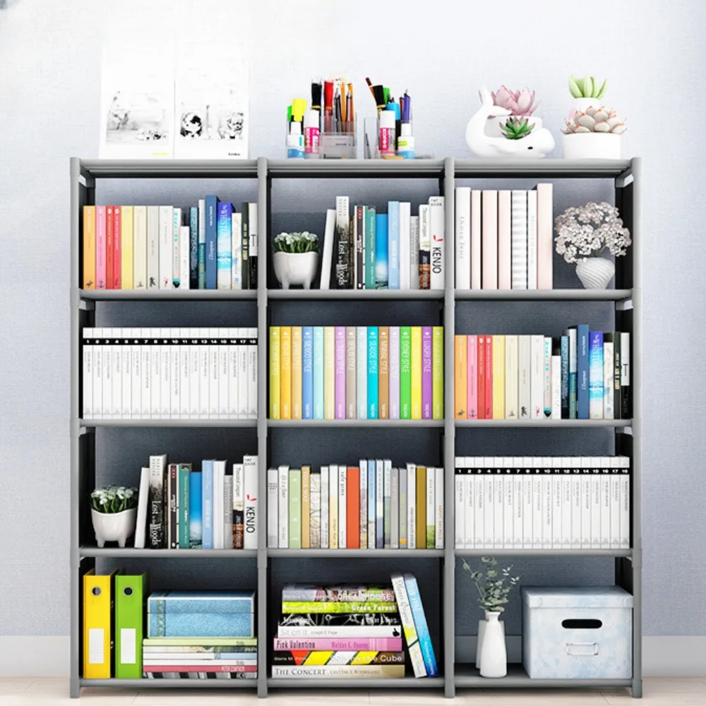 Home Bookshelf Strong Load-bearing Capacity Multi-layer Decor Storage Locker Portable Easy Assembly Shelf Bookcase DIY Book Rack