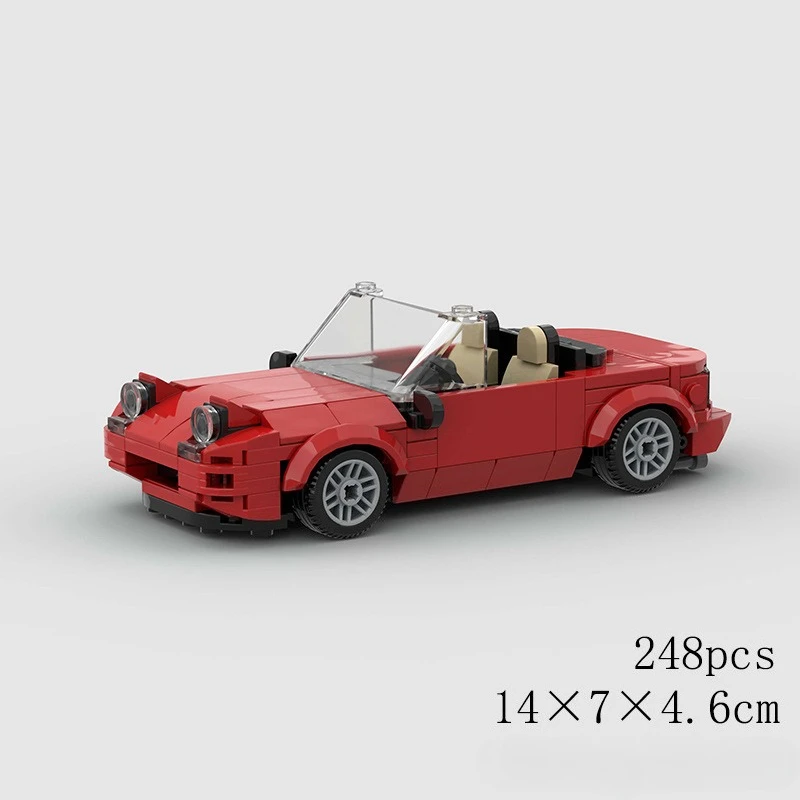 

Miata MX-5 NA MOC Car Convertible Super Race F2 Vehicle Model Racer Building Blocks Brick Kids Toys Gifts