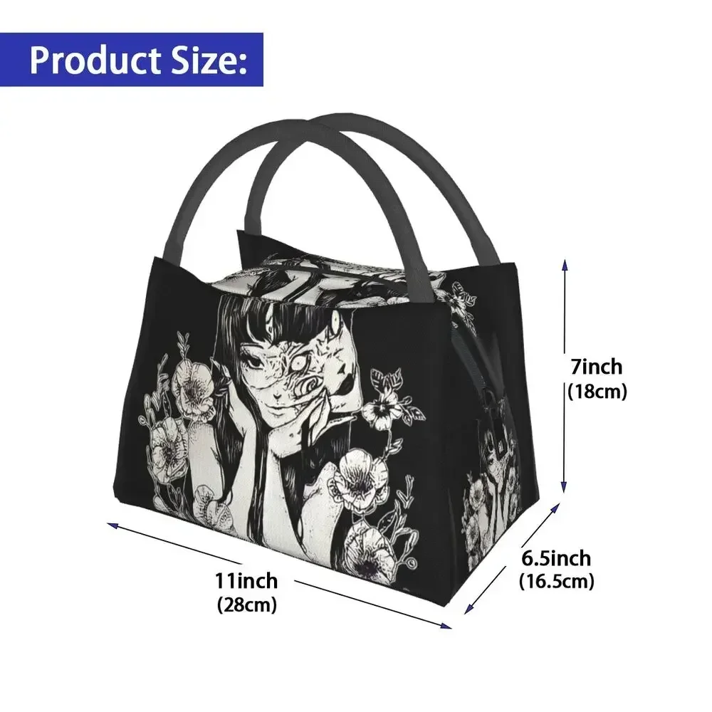 Flower Tomie Junji Ito Portable Lunch box Japan Horror Manga Cooler Thermal Food Insulated Lunch Bag Office Pinic Container