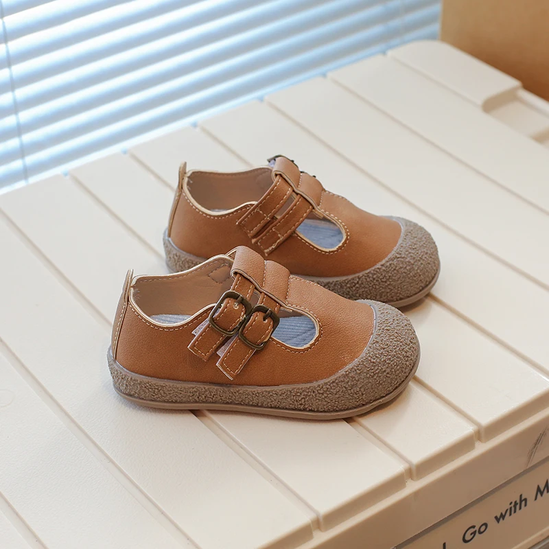 Children's Leather Shoes 2024 Spring Non-slip Versatile Kids Causal Fashion Hollow-out Girls Leather Shoe