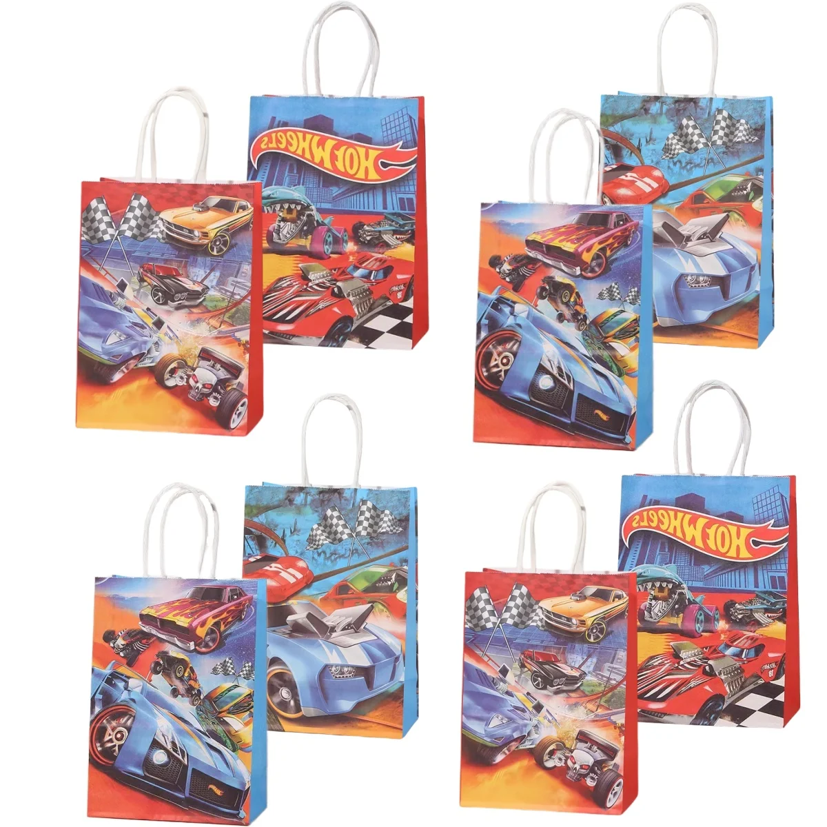 

Hot wheels Gift Bags Birthday Party Decoration Race Car Paper Handle Bags Goodie Bags Baby Shower Kids Favor Gift Party Supplies