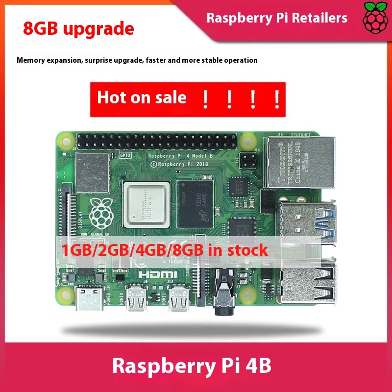 Raspberry Pi 4 Model B RaspberryPi4 4B 8GB Development Board Programming AI Introduction Kit Python