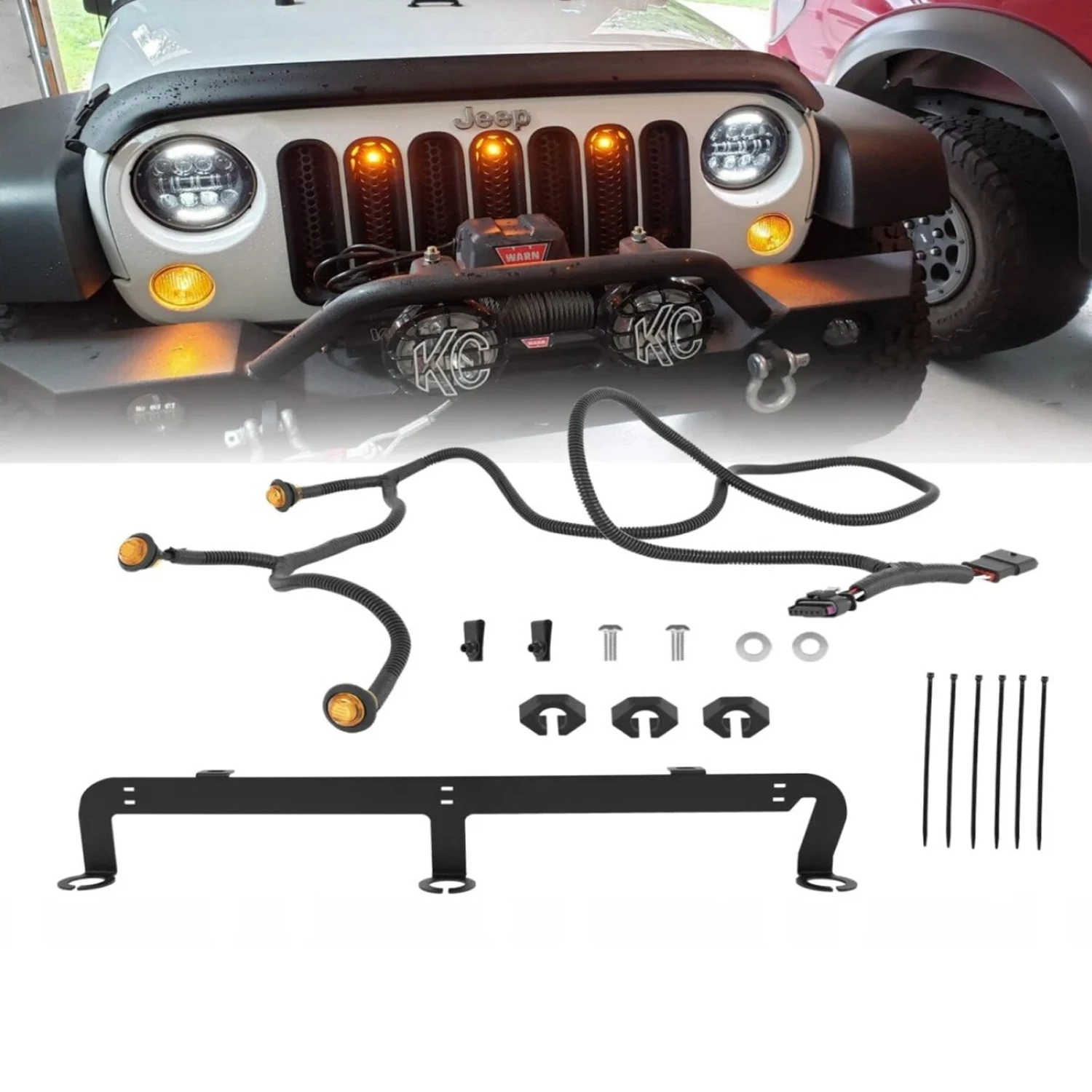 Plug & Play Waterproof LED Light Bar Kit for 2007-2018 Jeep Wrangler JK 2-Door/Unlimited 4-Door (JK)