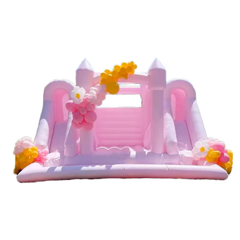 

Hot Selling Pastel Pink PVC Inflatable Castle Commercial Bouncy Jump House