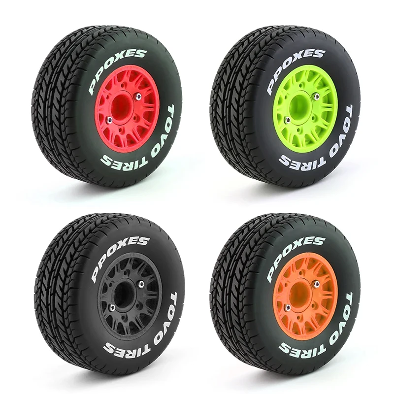 

4Pcs 113Mm 1/8 1/10 Short Course Truck Tire Tyre Wheel With 12 14 17Mm Hex For Slash Arrma SENTON VKAR RC Car